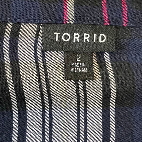 Torrid 2 long sleeve maxi dress long sleeve plaid fit & flare spring fall black - Picture 4 of 8